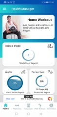 Workout Manager & Health Calculator for Fitness (Water Medicine Reminder & Pedometer)