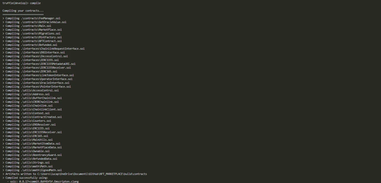 Full NFT Marketplace Smart Contracts Integrated with Customisable Oracle — screenshot 1