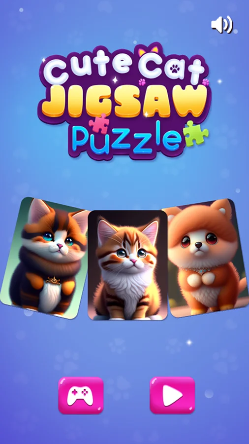 Cute Cat Jigsaw Puzzle[ Construct 3, HTML 5 ] — screenshot 1