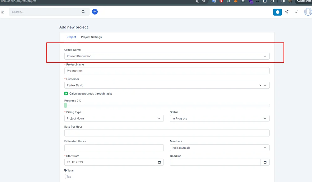 Project Task Manage for Perfex CRM v1.0 — screenshot 3