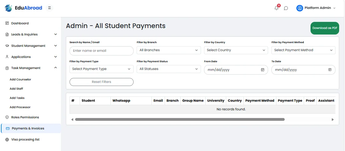 EduAbroad - Overseas Education & Student Visa Management Portal — screenshot 4
