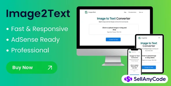 Image2Text - Image to Text Converter Website Script