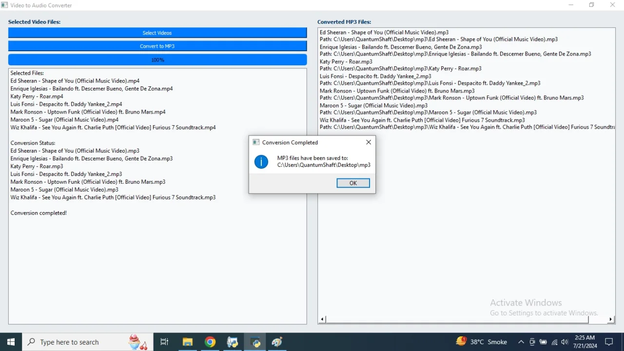 Batch Videos to Audio Converter — screenshot 4