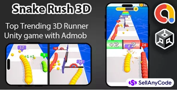 Snake Rush 3D Unity Game + AdMob