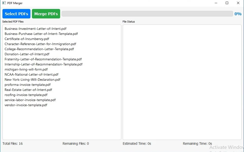 Batch Unlimited PDF Merger — screenshot 1