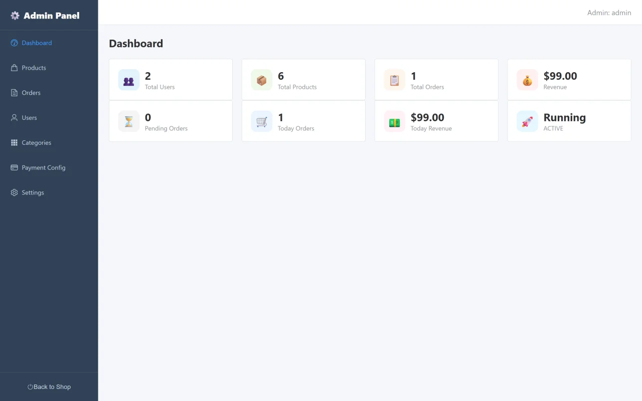 EC Shop Lite Python FastAPI + Vue 3 Store Script (Stripe, PayPal, COD) — screenshot 2