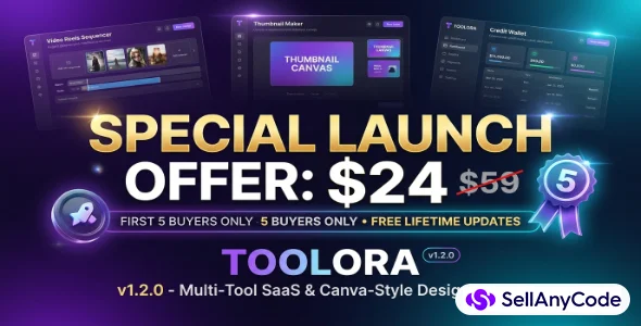 Toolora — In-Browser Canva Alternative, Video Reels Generator & 63+ Micro-SaaS Tools (Laravel 12)