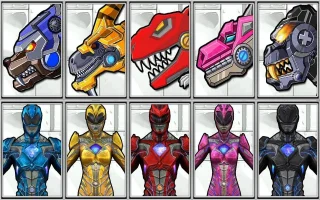Red Ranger Robots vs Dino