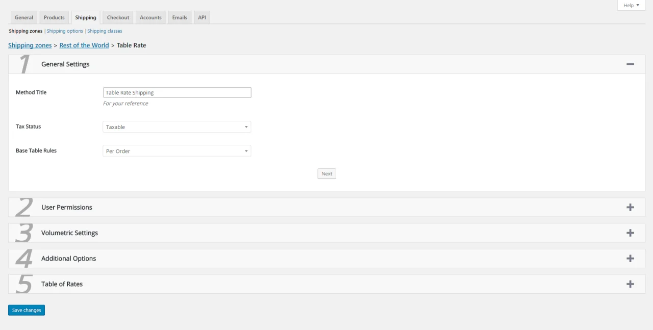 Table Rate Shipping for WooCommerce — screenshot 1