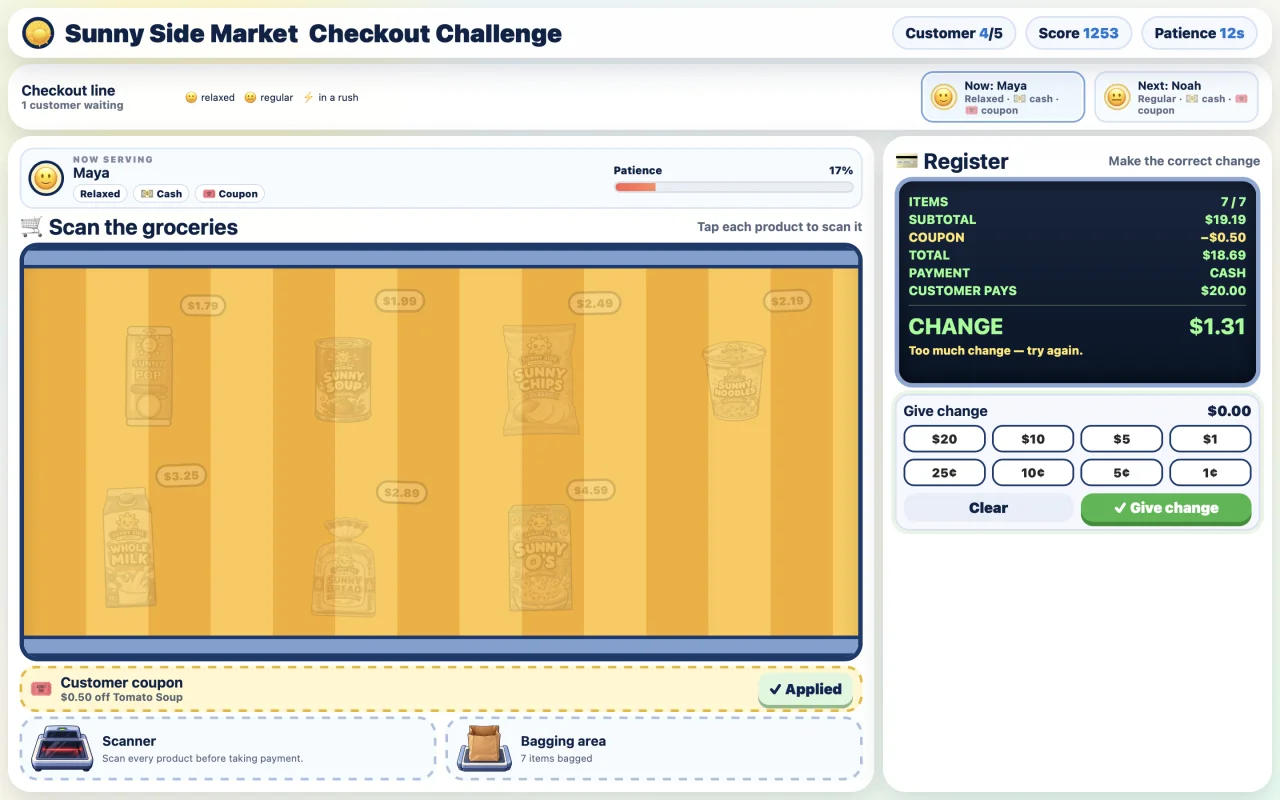 Sunny Side Market - Checkout Challenge — screenshot 3