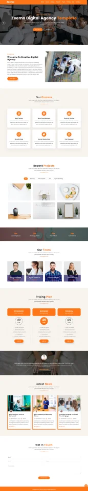 Zeemo Digital Agency One Page HTML Template — screenshot 1