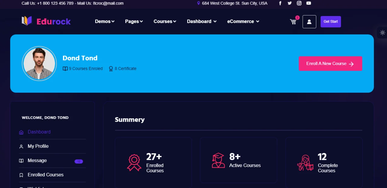 Online Learning School Template with Student, Teachers and Admin Dashboard — screenshot 3
