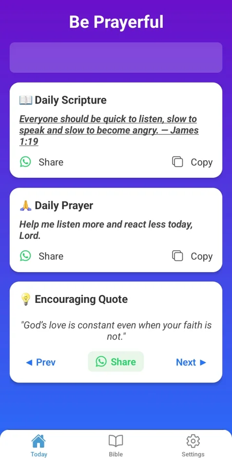 Christian Prayer & Daily Scripture App Template — screenshot 1