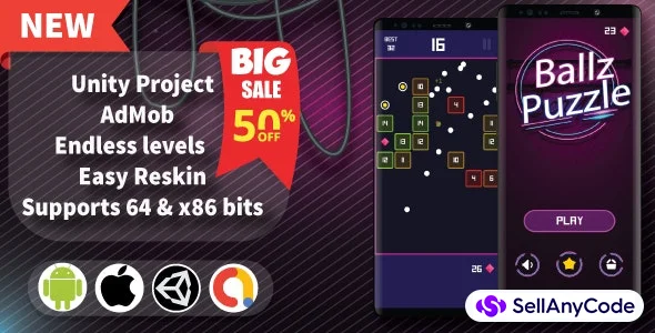 Ballz Puzzle - Unity Game Template + AdMob + Unity Ads — cover