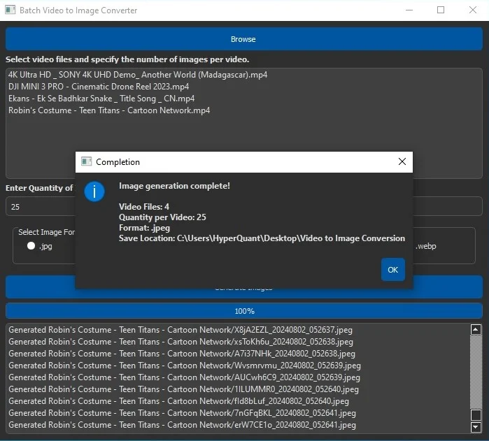 Batch Video to Image Converter — screenshot 2
