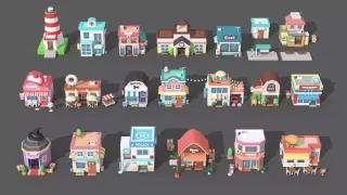 Cartoon Town - Low Poly Assets