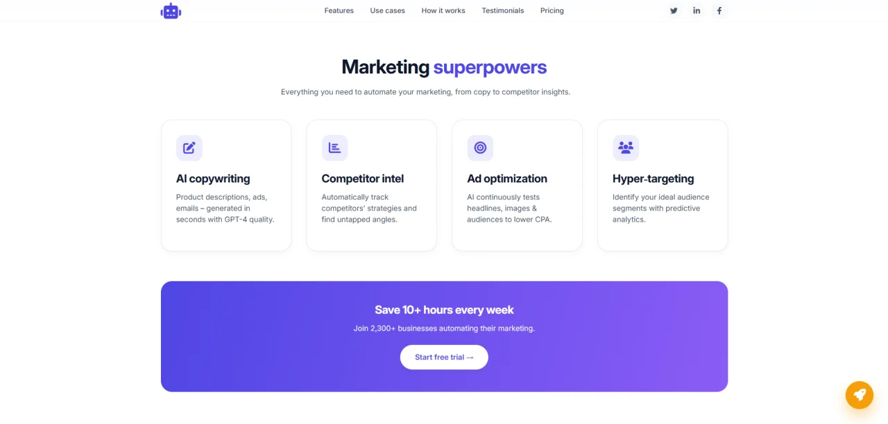 AI-Mate - AI Marketing Assistant Landing Page HTML Template — screenshot 2