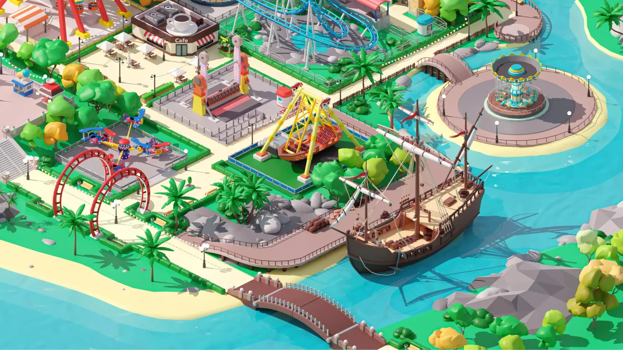 Amusement Park - Low Poly 3D Models Pack — screenshot 3