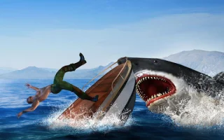 Shark Shooting in the Sea