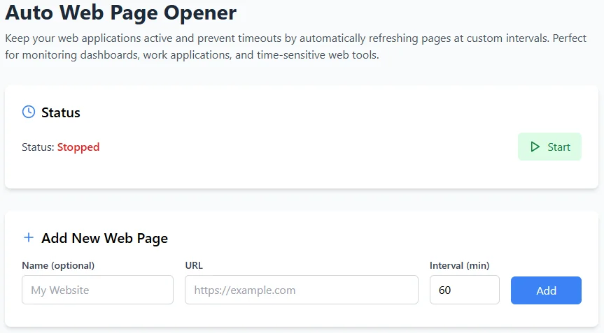 AutoWebOpener (Custom Interval) — screenshot 3