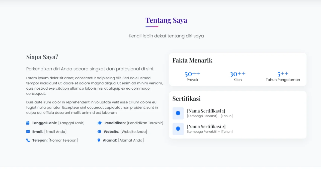Profile Landing PAGE — screenshot 1