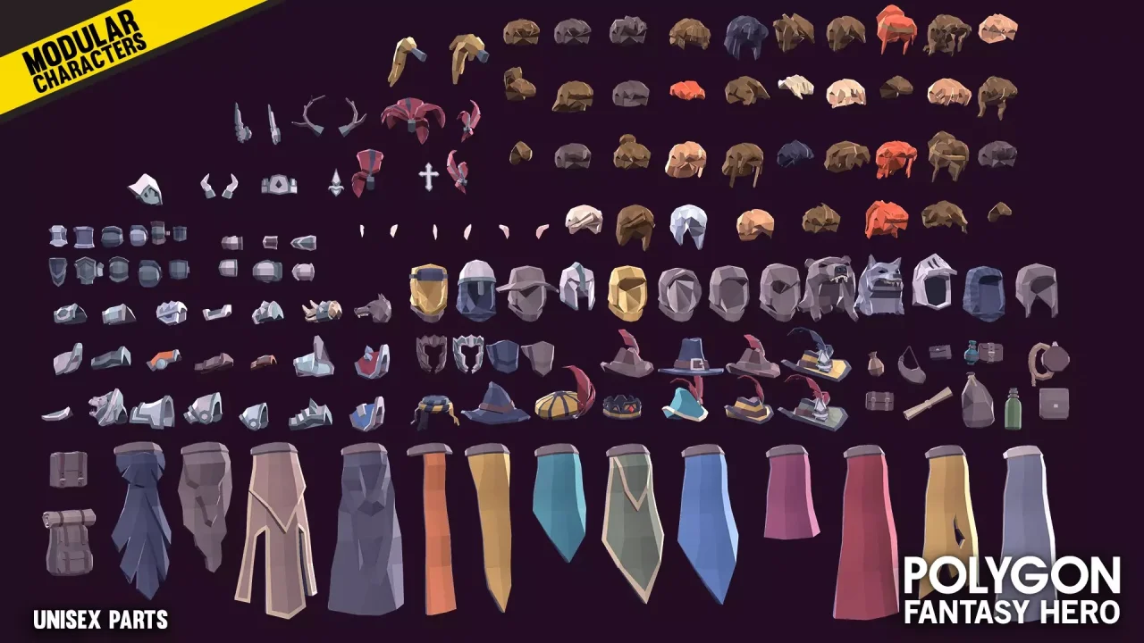 POLYGON Modular Fantasy Hero Characters - Low Poly 3D Art by Synty — screenshot 6