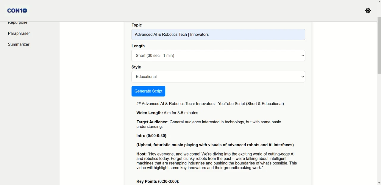 Con10 AI — screenshot 1