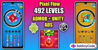 Pixel Flow Match Flow Color Game Unity Source Code