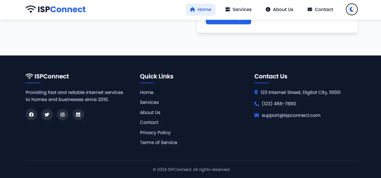 ISPConnect - Internet Service Provider Website — screenshot 4