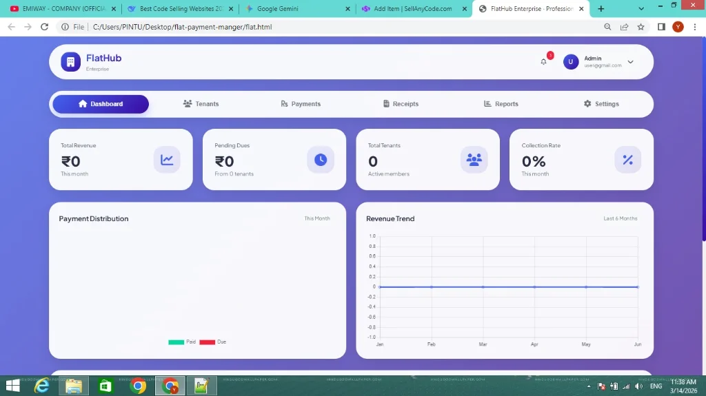 Property Management & Receipt Generator System — screenshot 1