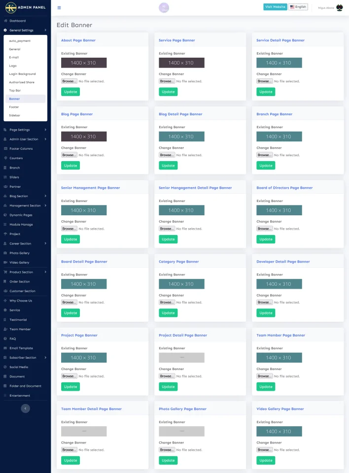 KingLit CMS Multipurpose Laravel Website CMS with AI Chat and File Manager — screenshot 6