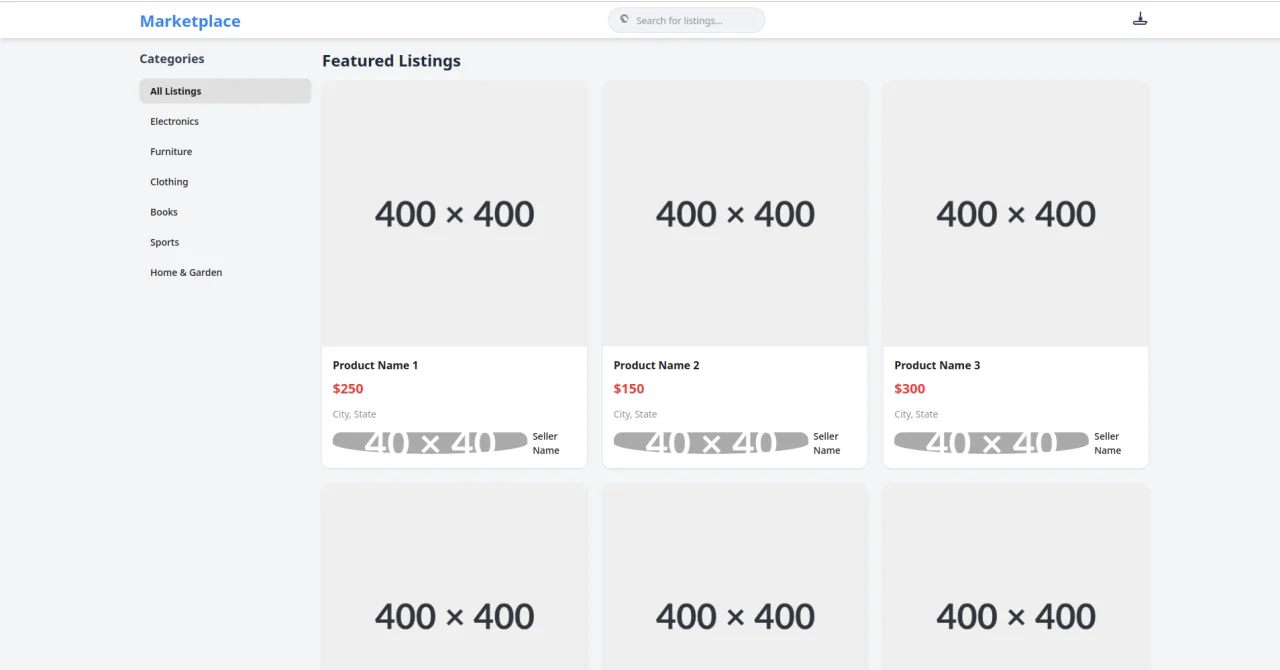 Facebook Marketplace Clone — screenshot 1