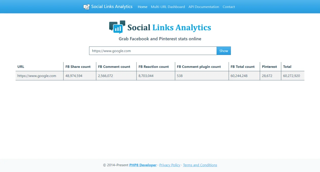 Social Links Analytics — screenshot 1