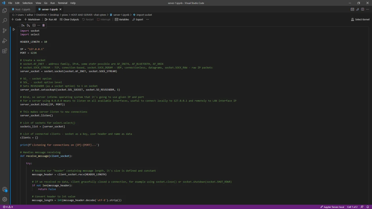 HOST and SERVER - Chat System — screenshot 2