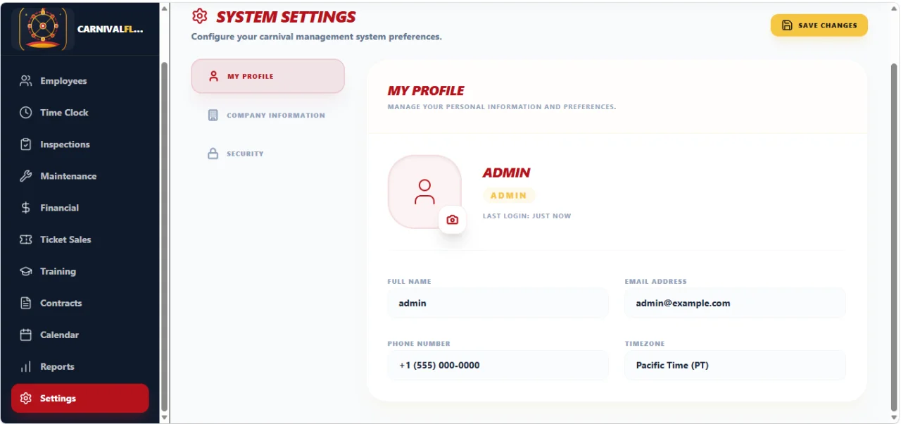 CarnivalFlow Carnival & Amusement Operations Platform — screenshot 5