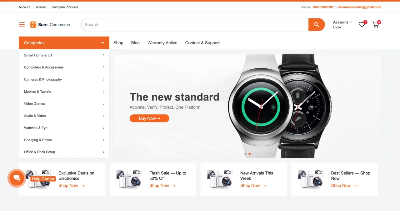 SureCommerce - eCommerce Platform & QR Warranty System — screenshot 1