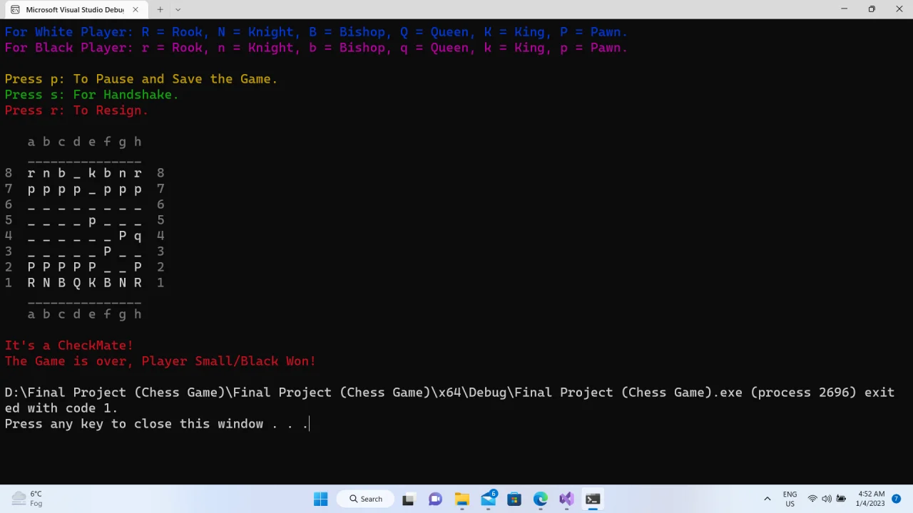 Chess Game C++ Code — screenshot 7