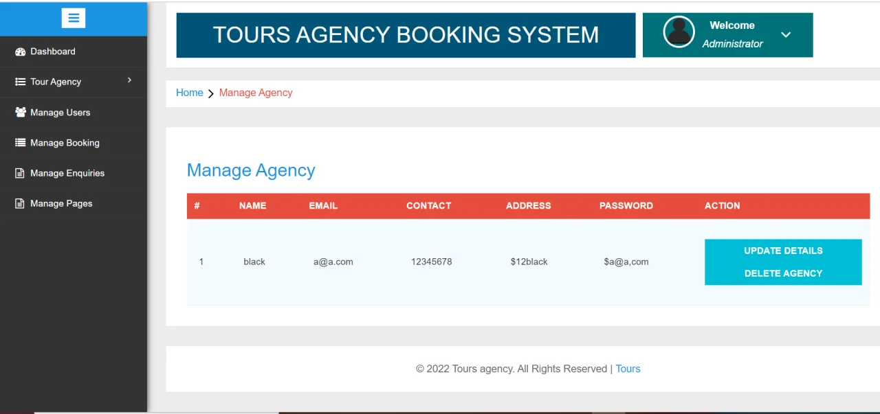 Tours Booking System — screenshot 3