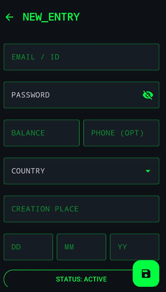 Hacker Vault Ultimate AES-256 Encrypted Account Manager — screenshot 1
