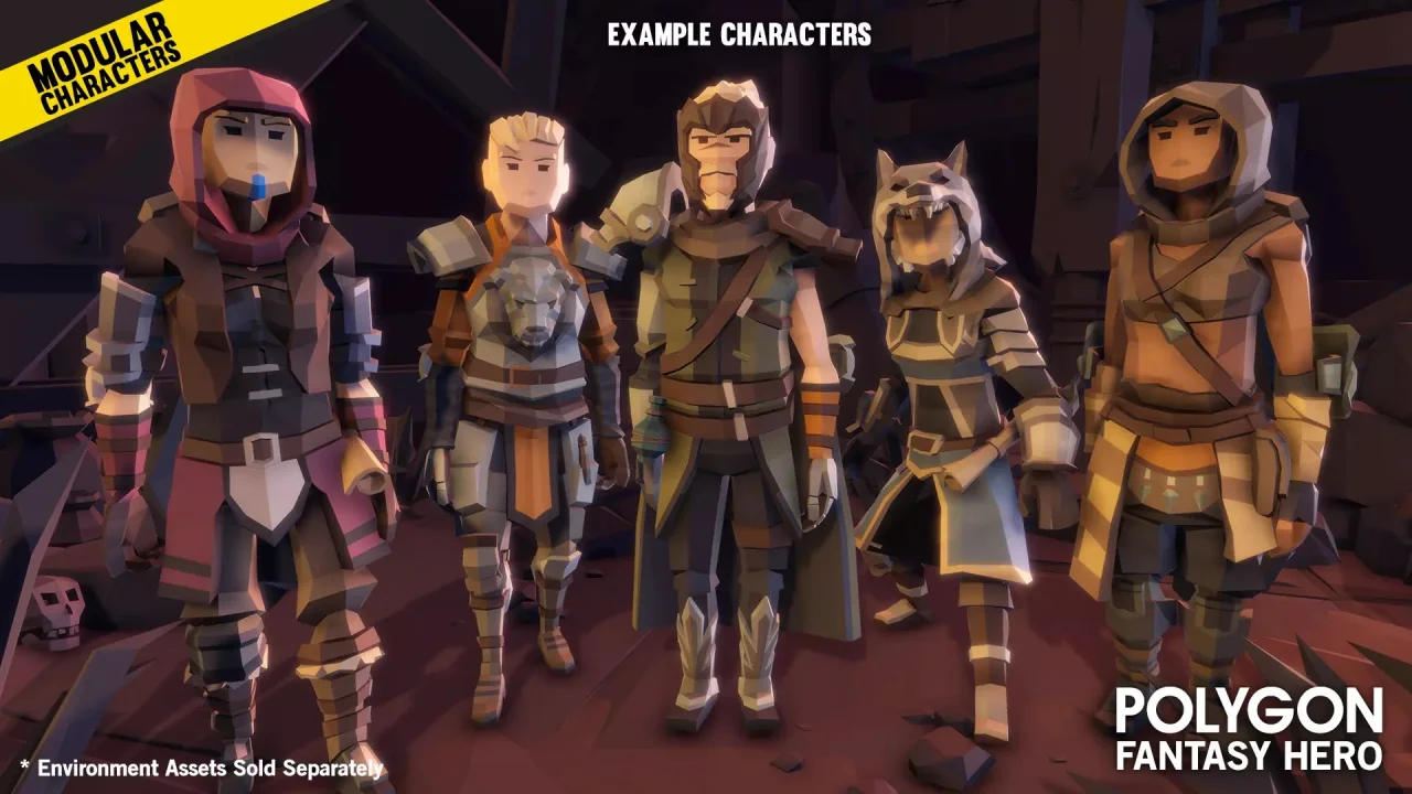 POLYGON Modular Fantasy Hero Characters - Low Poly 3D Art by Synty — screenshot 4