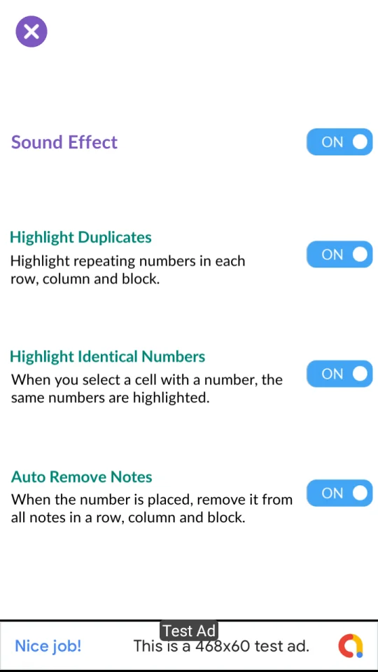 Sudoku Unity Source Code (AdMob+Unity Ads) — screenshot 4