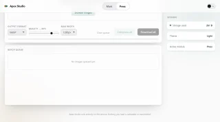 Apex Studio - 2-in-1 Offline Web App (Video Marker & Batch Image Compressor) | Vanilla JS