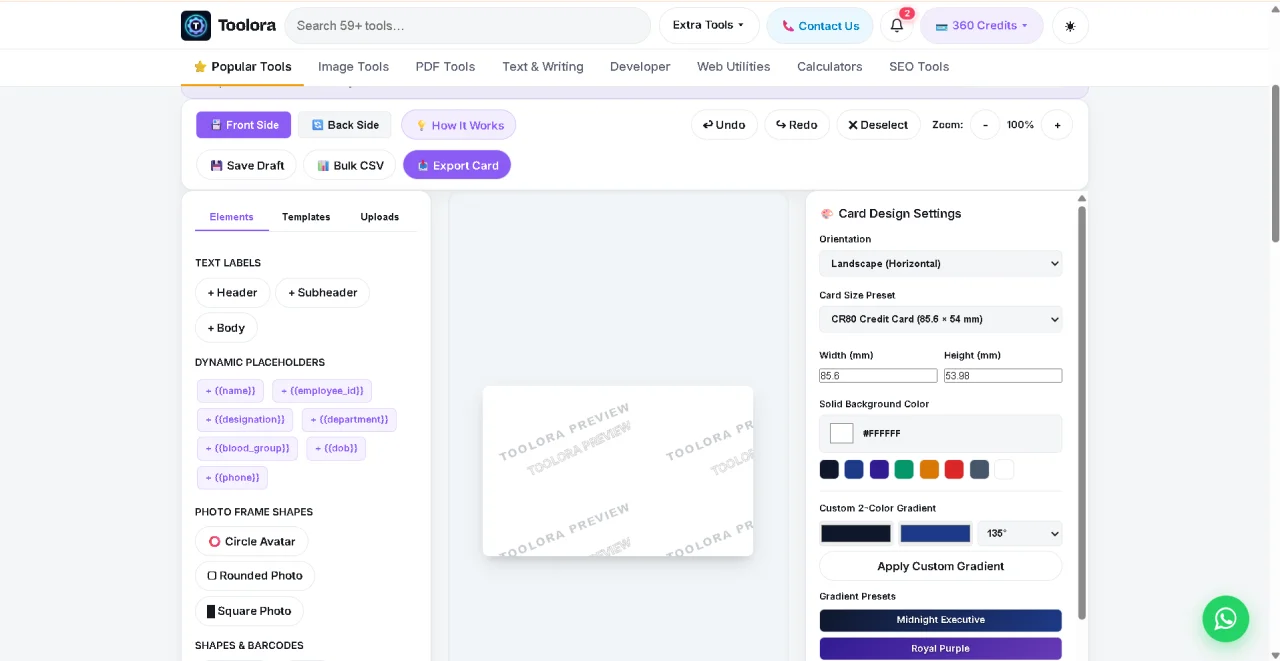 Toolora — In-Browser Canva Alternative, Video Reels Generator & 63+ Micro-SaaS Tools (Laravel 12) — screenshot 4