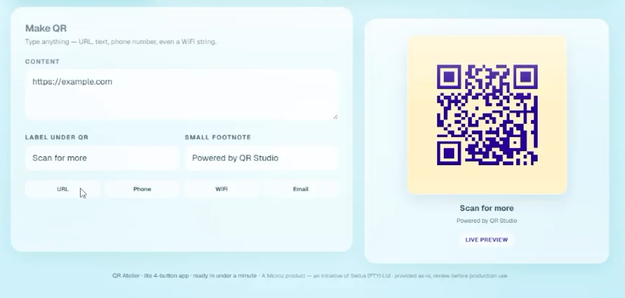 QR Coder Atelier v1 — screenshot 5
