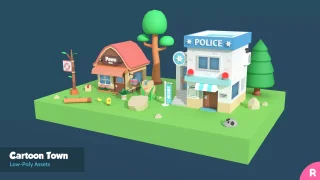 Cartoon Town - Low Poly Assets