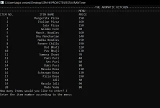 Cafe Billing System