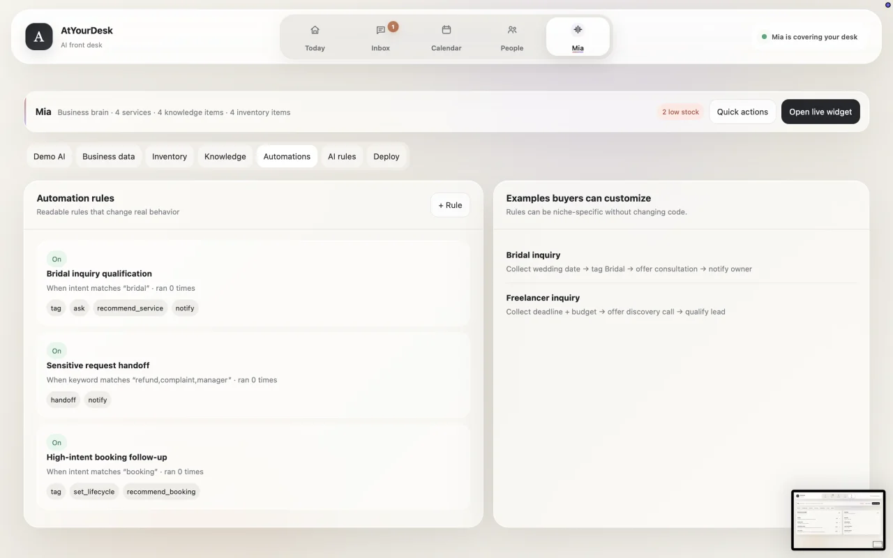 AtYourDesk AI Receptionist & Smart Front Desk | White-Label Source Code — screenshot 8