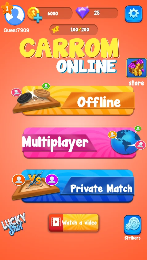 Multiplayer Online Carrom Unity Game - 10 Ad Networks — screenshot 1