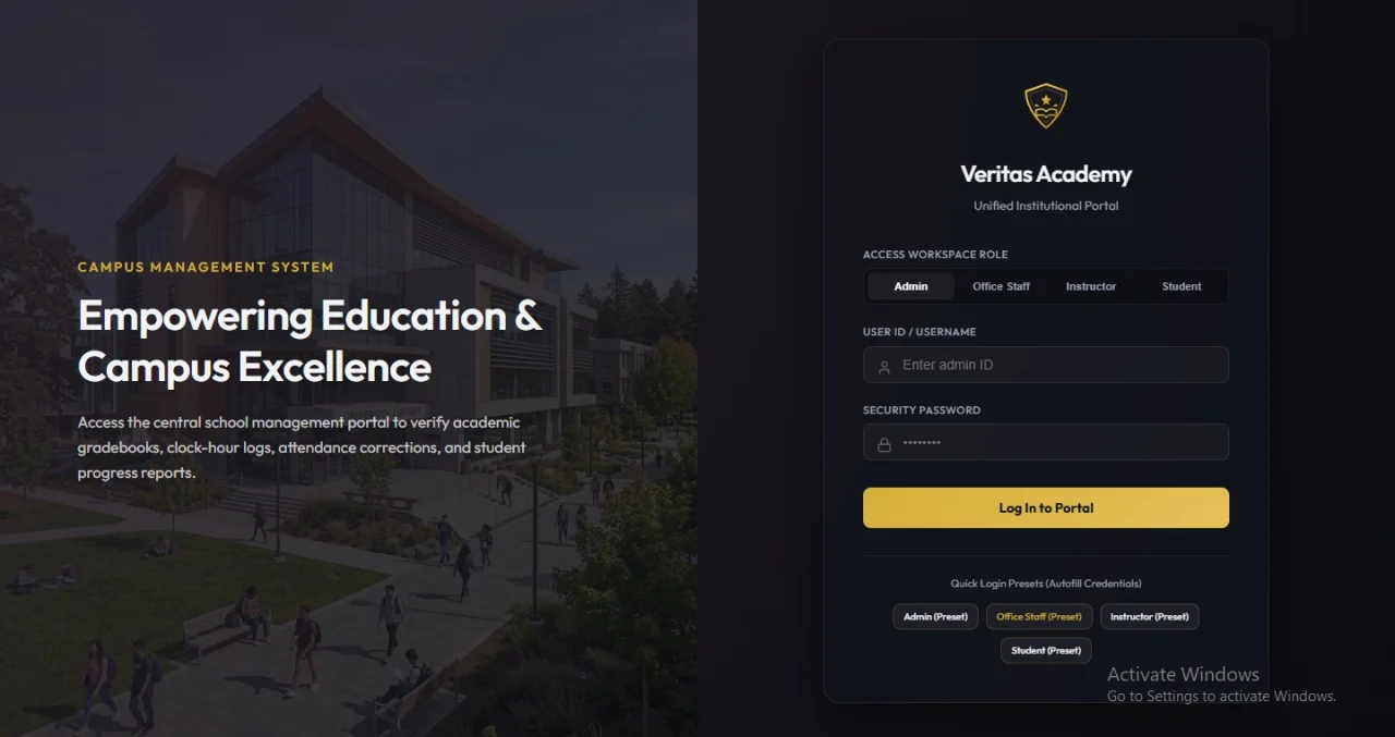Campus Management System Institutional Portal — screenshot 1