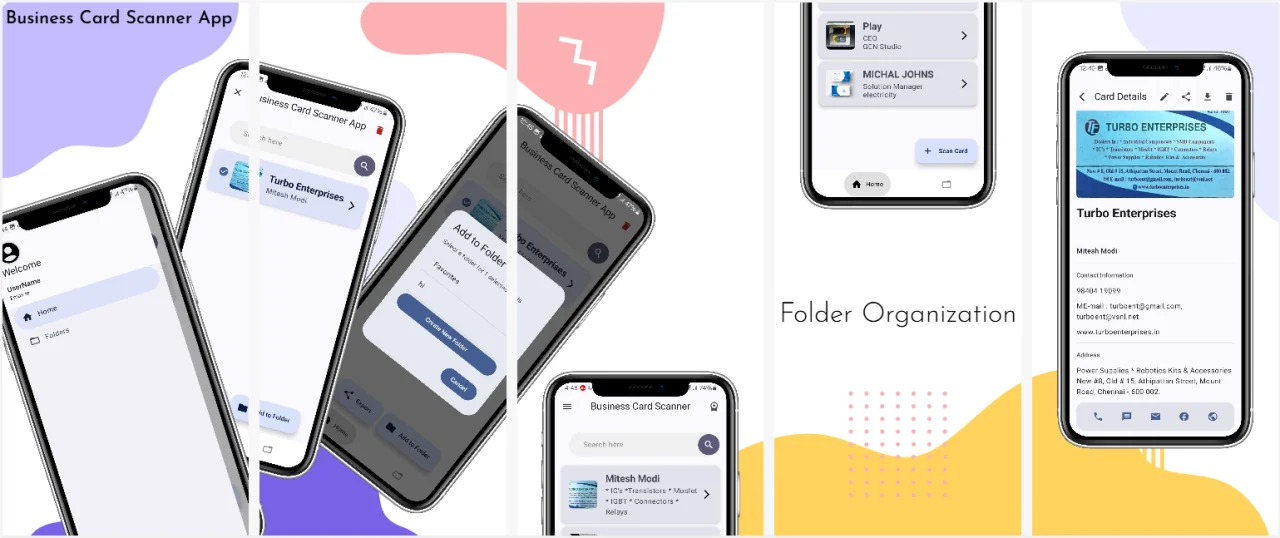 Business Card Scanner App Kotlin OCR + PDF/CSV Export — screenshot 2